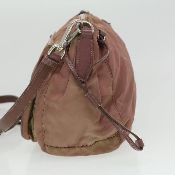 PRADA Shoulder Bag Nylon Wine Red - Picture 5 of 9